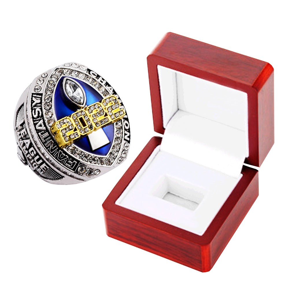 Fantasy League (FFL) 2022 Champion Ring + Wooden Box