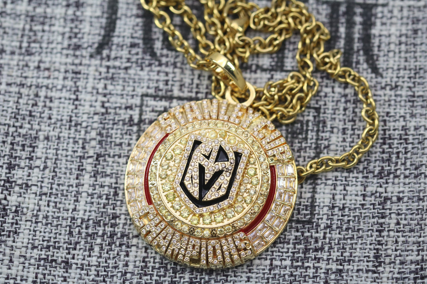Vegas Golden Knights Championship Ring and Pendant Necklace Replica Set (2023) - Premium Series - Rings For Champs, NFL rings, MLB rings, NBA rings, NHL rings, NCAA rings, Super bowl ring, Superbowl ring, Super bowl rings, Superbowl rings, Dallas Cowboys
