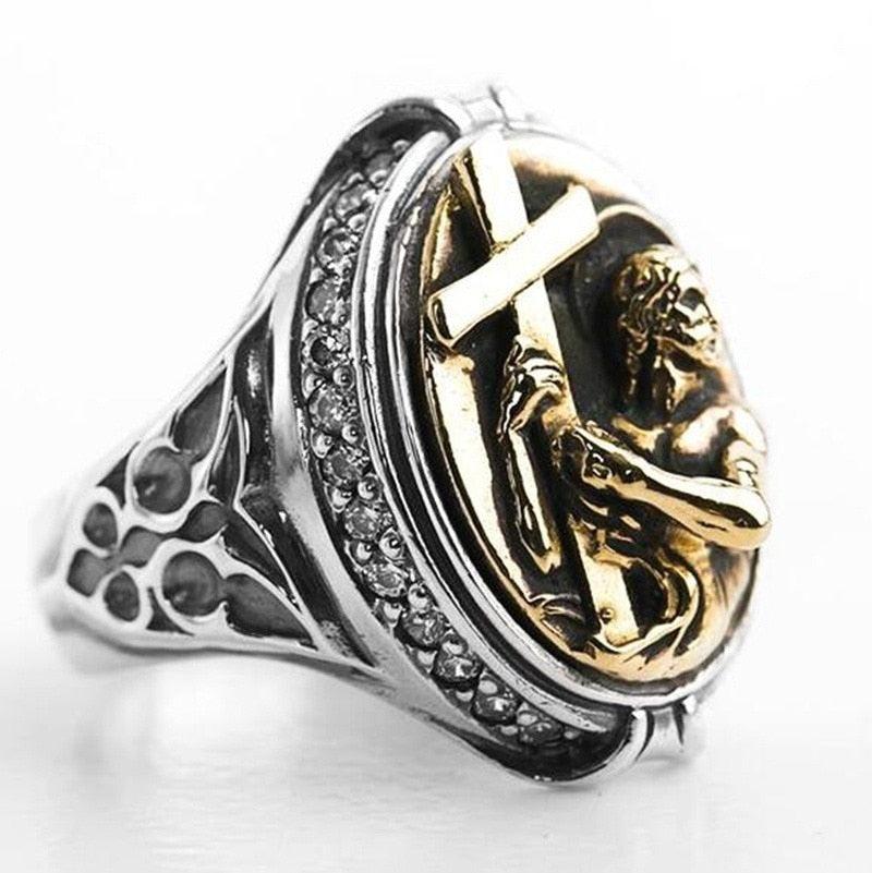 Cross Jesus Ring - Rings For Champs, NFL rings, MLB rings, NBA rings, NHL rings, NCAA rings, Super bowl ring, Superbowl ring, Super bowl rings, Superbowl rings, Dallas Cowboys