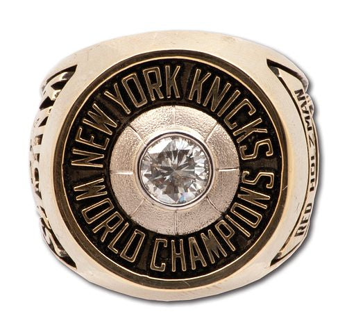 Authentic 1970 New York Knicks championship ring presented to coach Red Holzman; archival SCP Auctions photograph