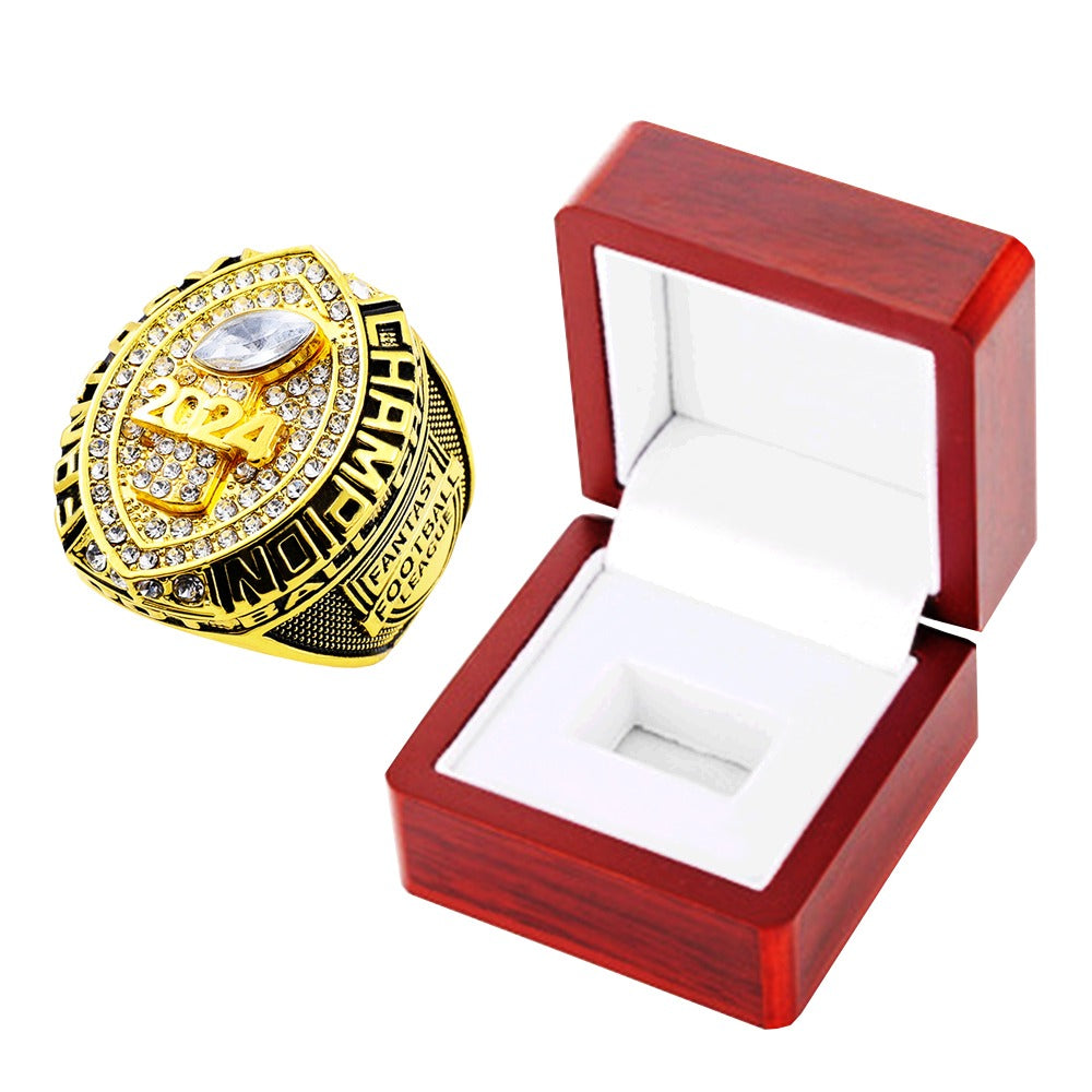 Fantasy League (FFL) 2024 Champion Ring + Wooden Box