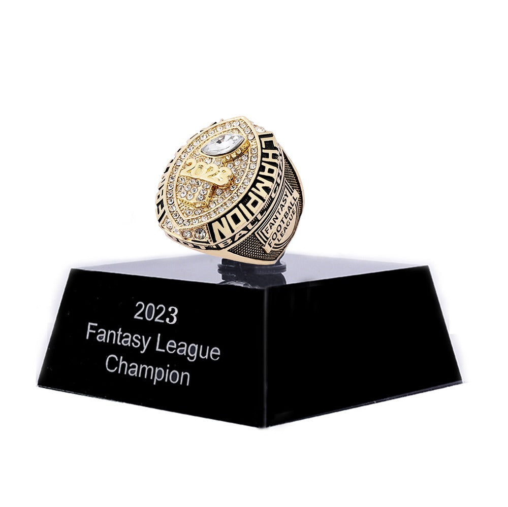 Fantasy League (FFL) 2023 Champion Ring + Display Stand