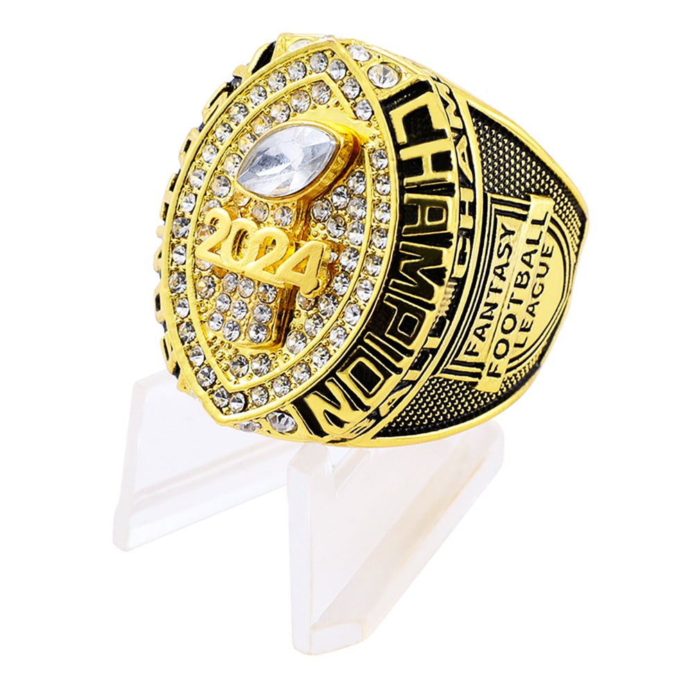 Fantasy League (FFL) 2024 Champion Ring + Wooden Box