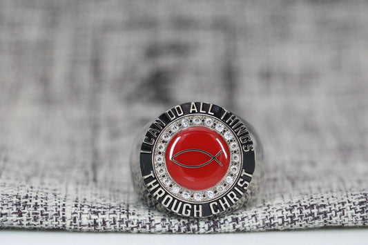 Christian Ichthys Ring - Diamond Halo Series - Rings For Champs, NFL rings, MLB rings, NBA rings, NHL rings, NCAA rings, Super bowl ring, Superbowl ring, Super bowl rings, Superbowl rings, Dallas Cowboys