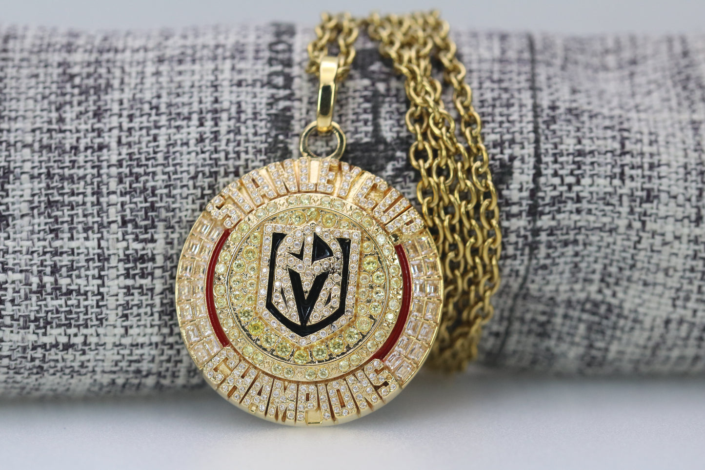 Vegas Golden Knights Championship Pendant Necklace (2023) - Premium Series - Rings For Champs, NFL rings, MLB rings, NBA rings, NHL rings, NCAA rings, Super bowl ring, Superbowl ring, Super bowl rings, Superbowl rings, Dallas Cowboys