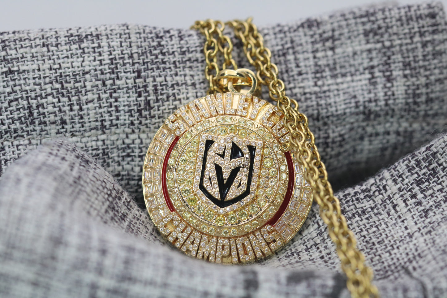 Vegas Golden Knights Championship Pendant Necklace (2023) - Premium Series - Rings For Champs, NFL rings, MLB rings, NBA rings, NHL rings, NCAA rings, Super bowl ring, Superbowl ring, Super bowl rings, Superbowl rings, Dallas Cowboys