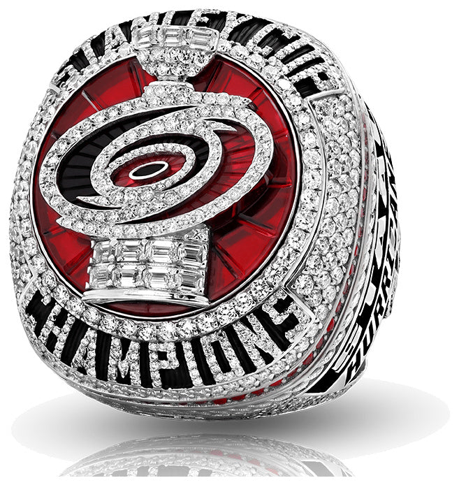 Carolina Hurricanes 2026 championship-inspired ring — Front three-quarter view