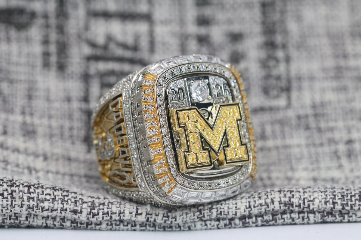 Michigan 2026 Premium basketball championship fan ring — opposite angle
