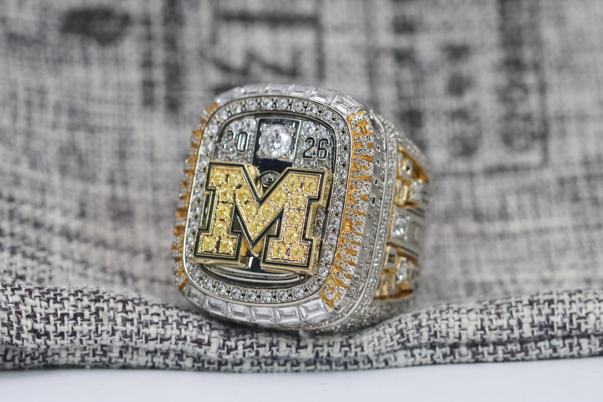 Michigan 2026 Premium basketball championship fan ring — front Block M