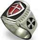 Red Armor Shield Knight Templar Crusader Ring - Rings For Champs, NFL rings, MLB rings, NBA rings, NHL rings, NCAA rings, Super bowl ring, Superbowl ring, Super bowl rings, Superbowl rings, Dallas Cowboys