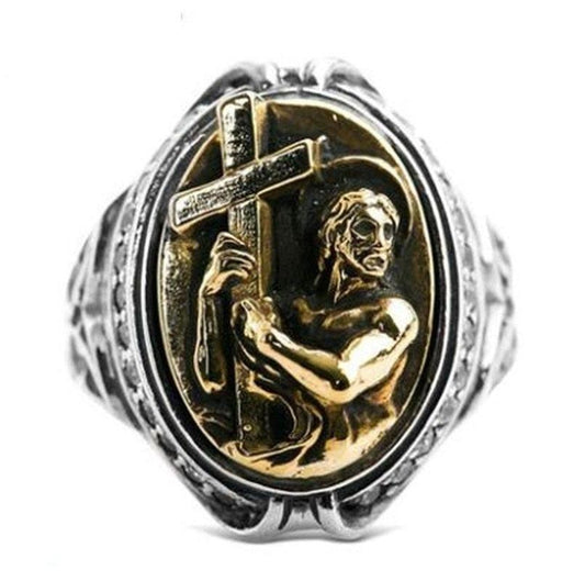Cross Jesus Ring - Rings For Champs, NFL rings, MLB rings, NBA rings, NHL rings, NCAA rings, Super bowl ring, Superbowl ring, Super bowl rings, Superbowl rings, Dallas Cowboys