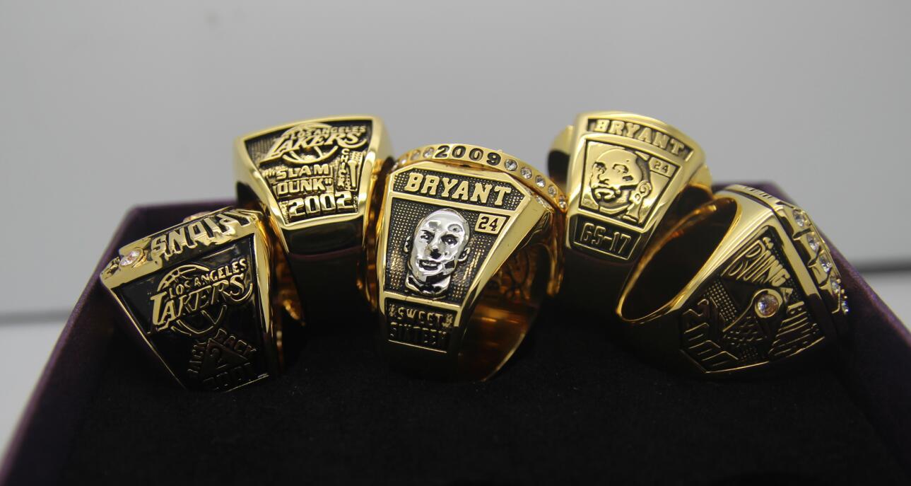Los Angeles Lakers NBA Championship Ring Set (2000, 2001, 2002, 2009 ...